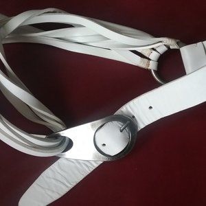 Dolce & Gabbana White Leather Belt